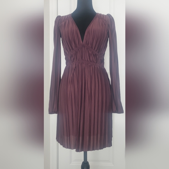 Zara Dresses & Skirts - New Zara Bourgandy Long Sleeve Dress